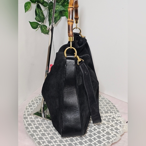 GUCCI BAMBOO LEATHER SUEDE CROSSBODY/SHOULDER BAG EUC - Picture 14 of 16